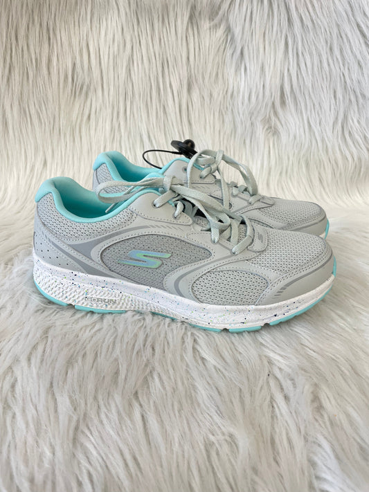 Blue & Grey Shoes Athletic Skechers, Size 7.5