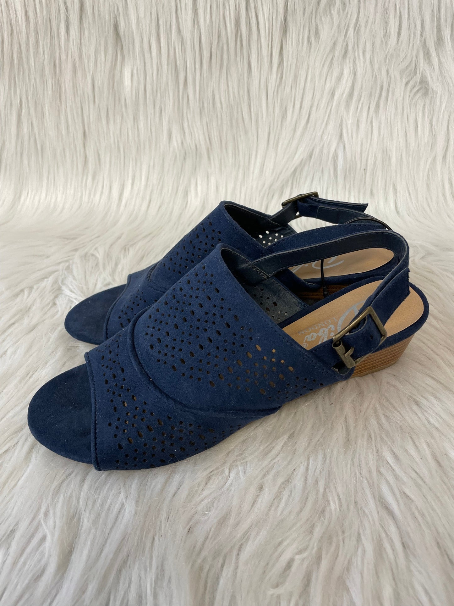 Sandals Heels Block By Diba In Navy, Size: 6.5