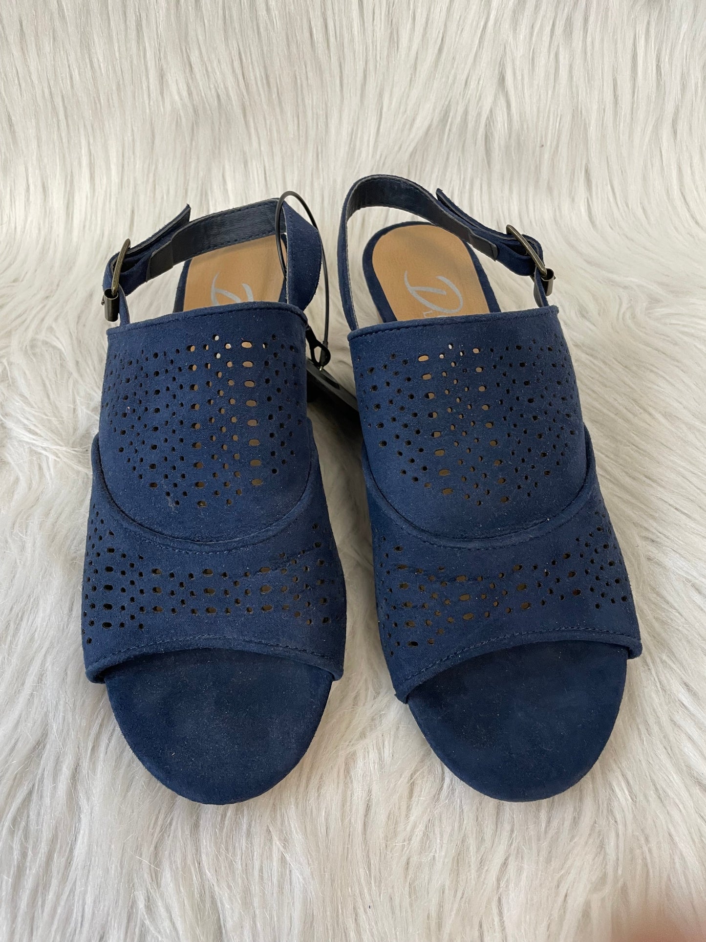 Sandals Heels Block By Diba In Navy, Size: 6.5