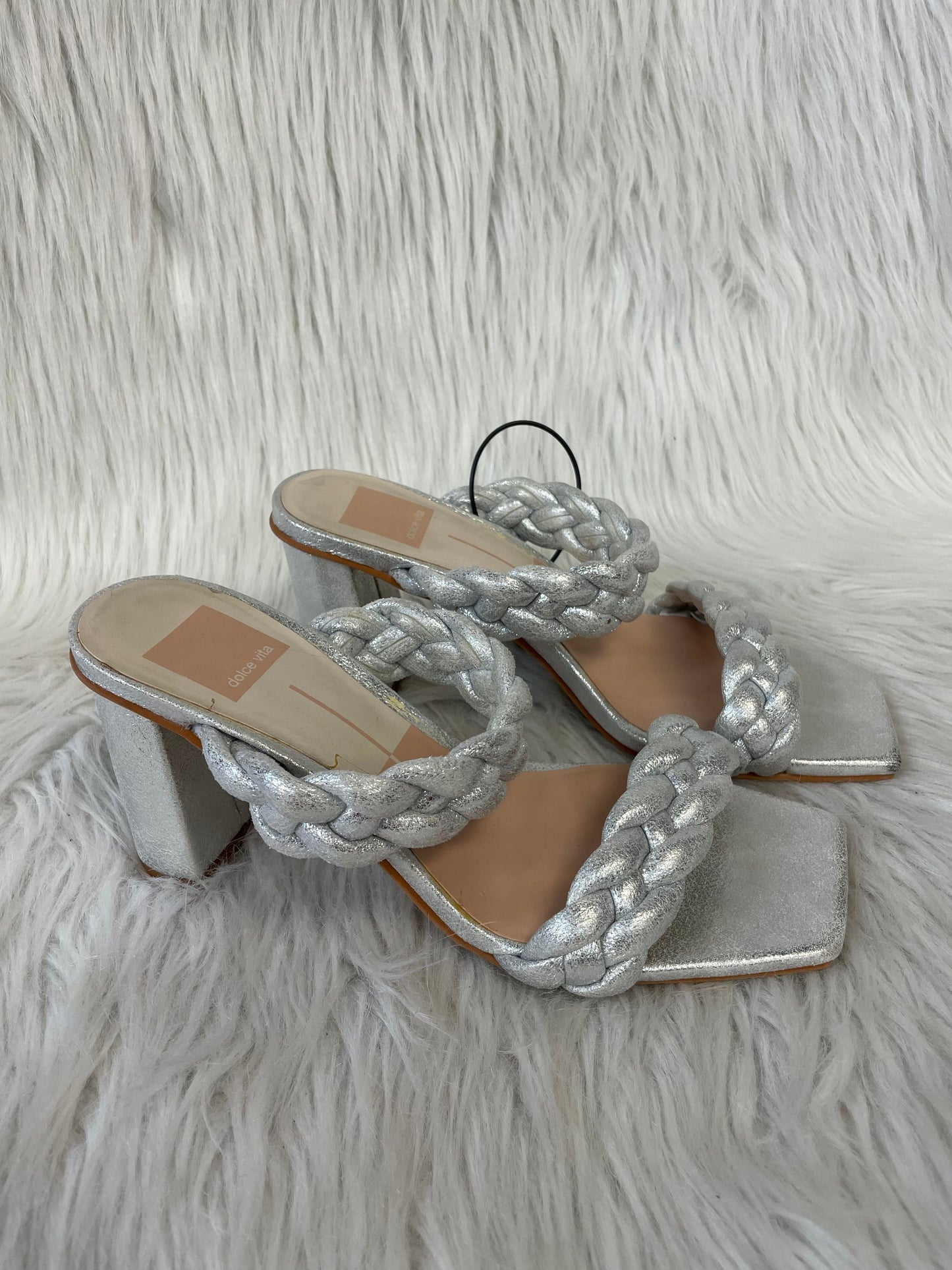 Sandals Heels Block By Dolce Vita In Silver, Size: 6.5