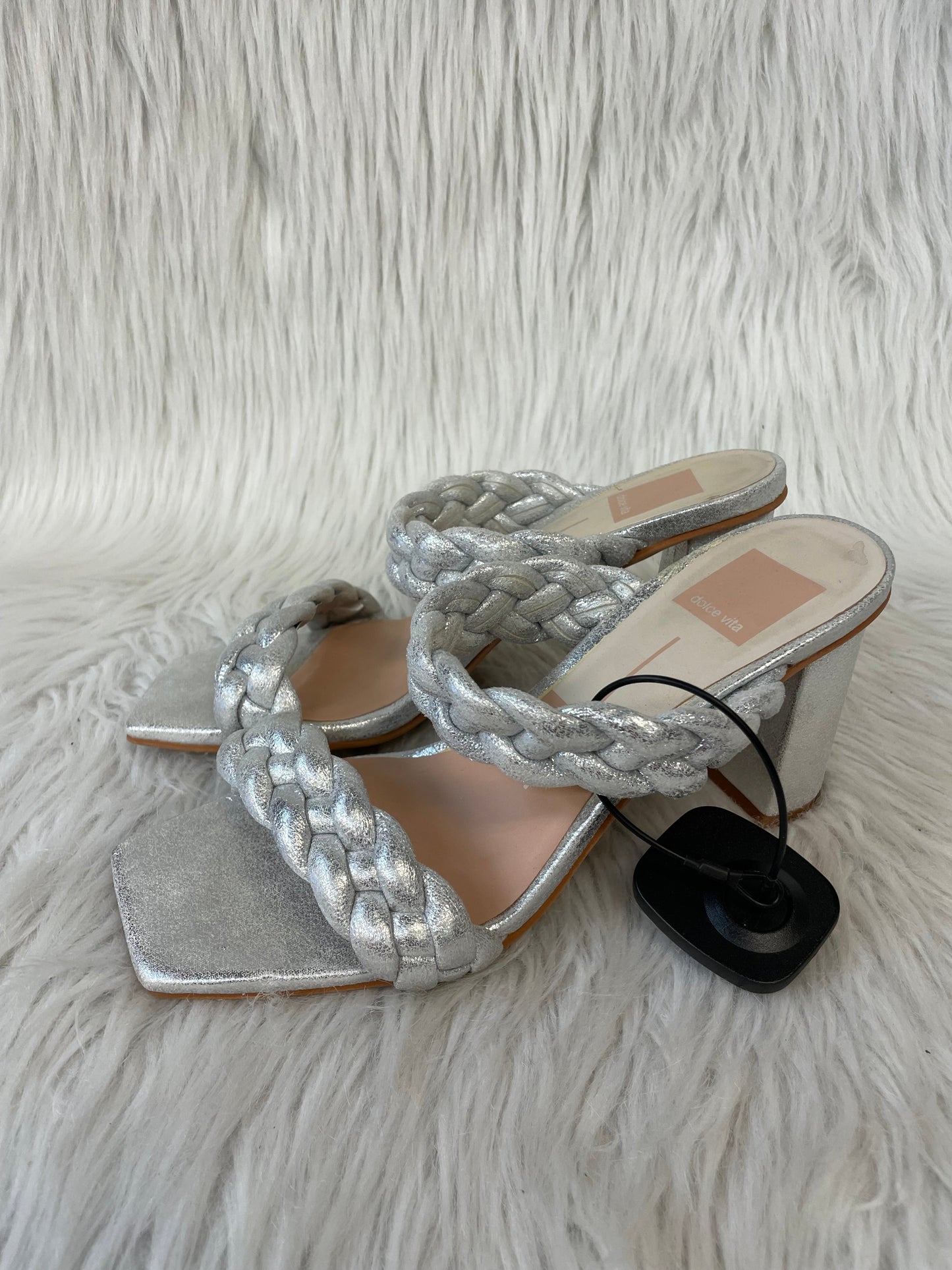 Sandals Heels Block By Dolce Vita In Silver, Size: 6.5