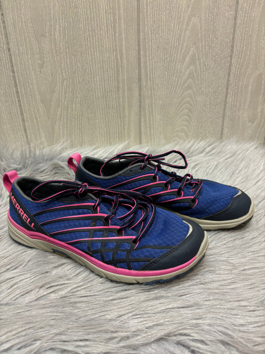 Shoes Sneakers By Merrell In Blue & Pink, Size: 8.5