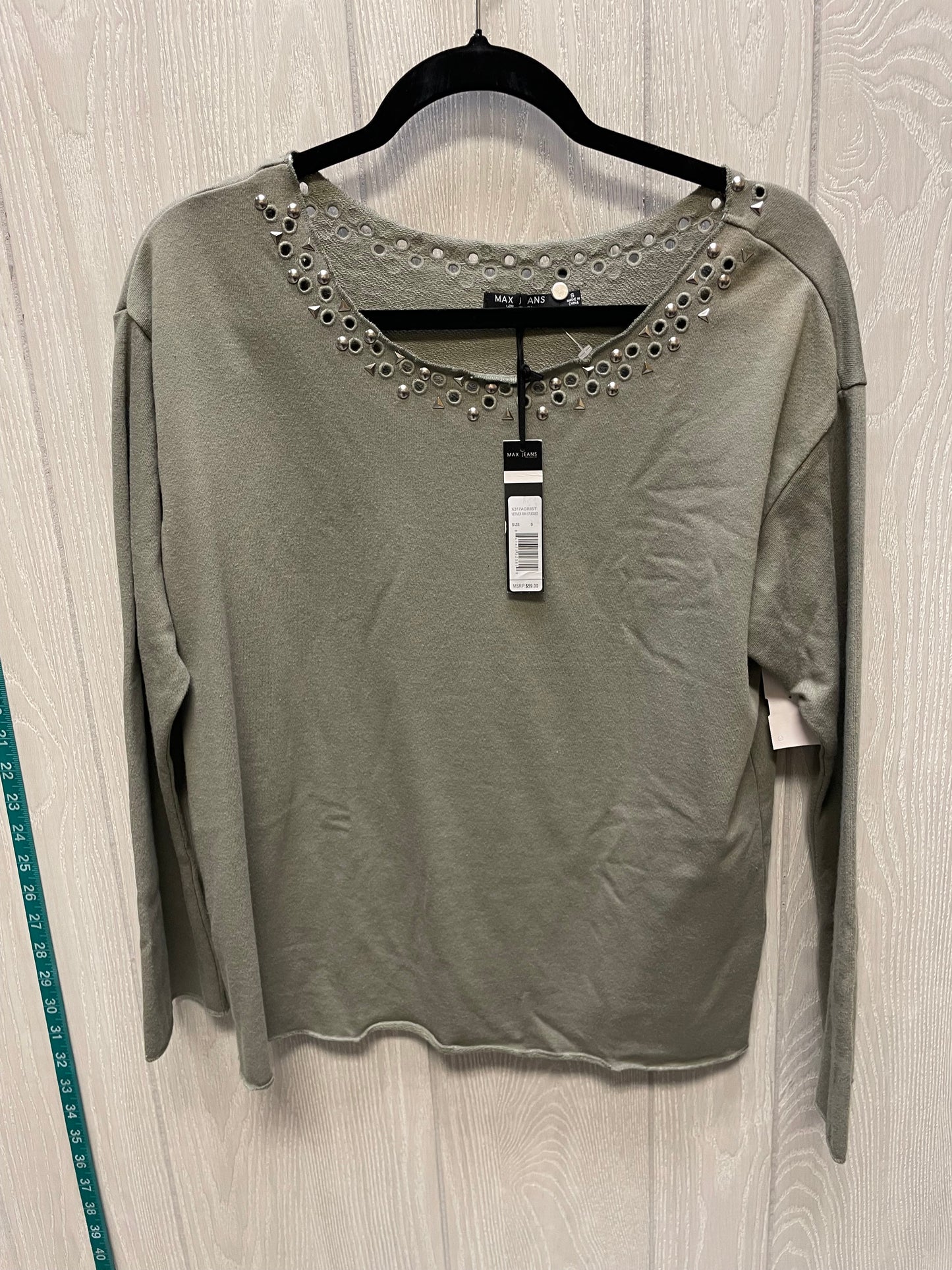 Top Long Sleeve By Max Jeans In Green, Size: S