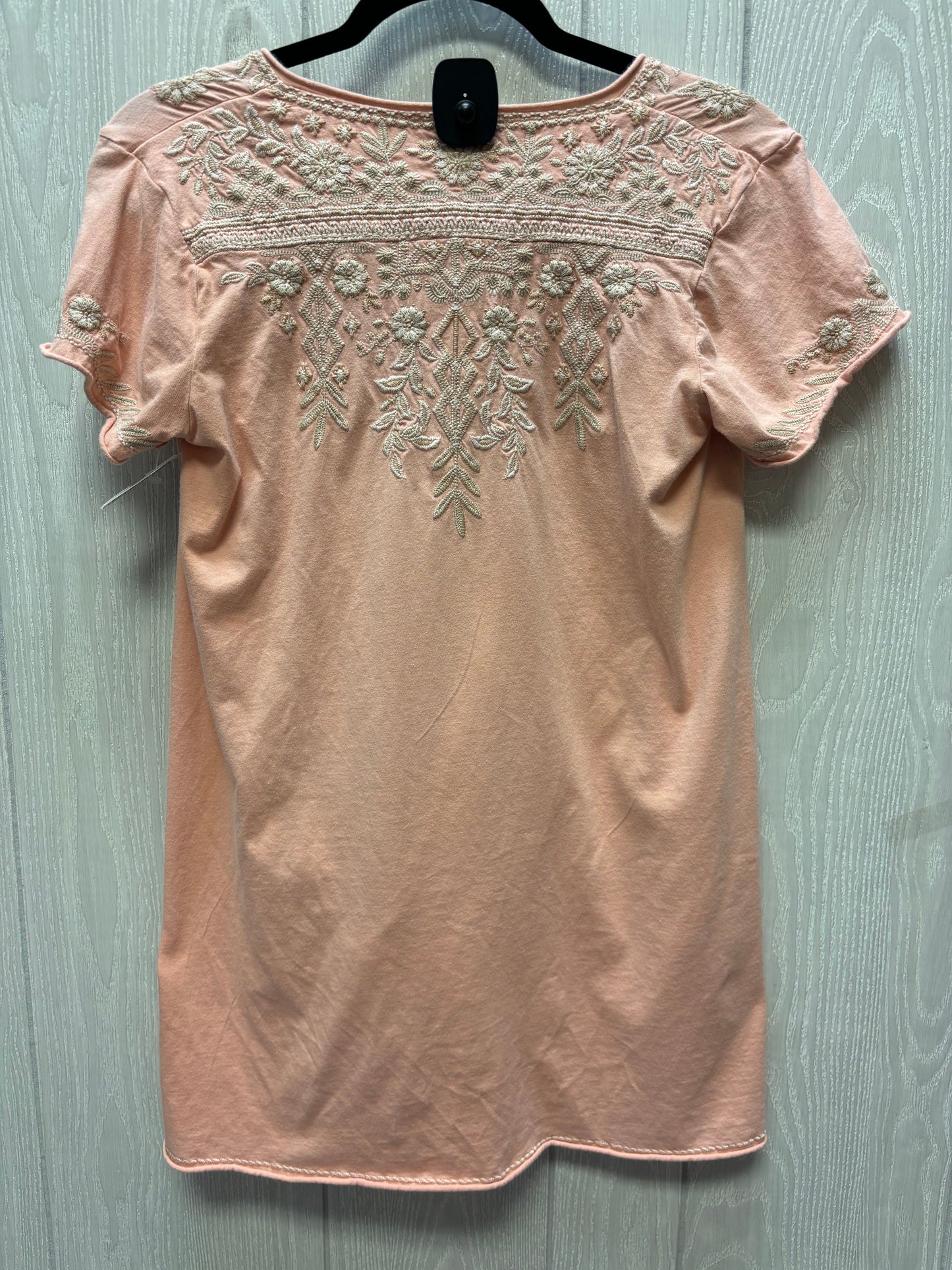 Tunic Short Sleeve By Johnny Was In Pink & Tan, Size: Xs