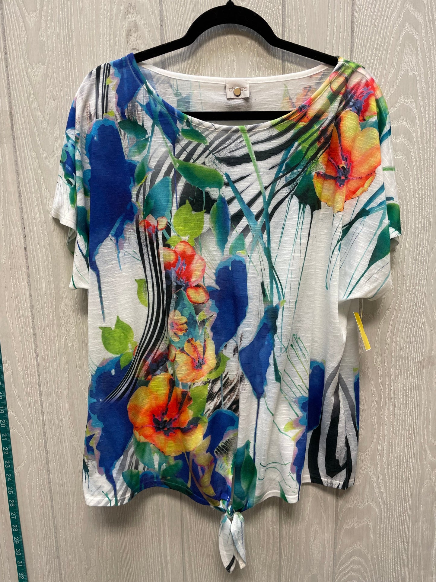 Top Short Sleeve By Chicos In Multi-colored, Size: L