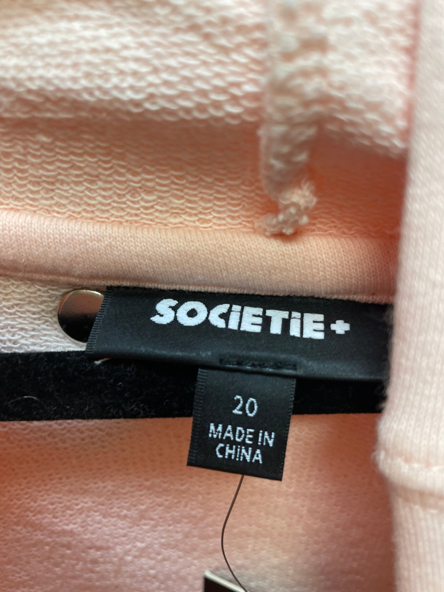 Sweatshirt Hoodie By SOCIETIE In Pink, Size: 1x