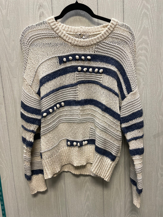 Sweater By Madewell In Blue & Cream, Size: M