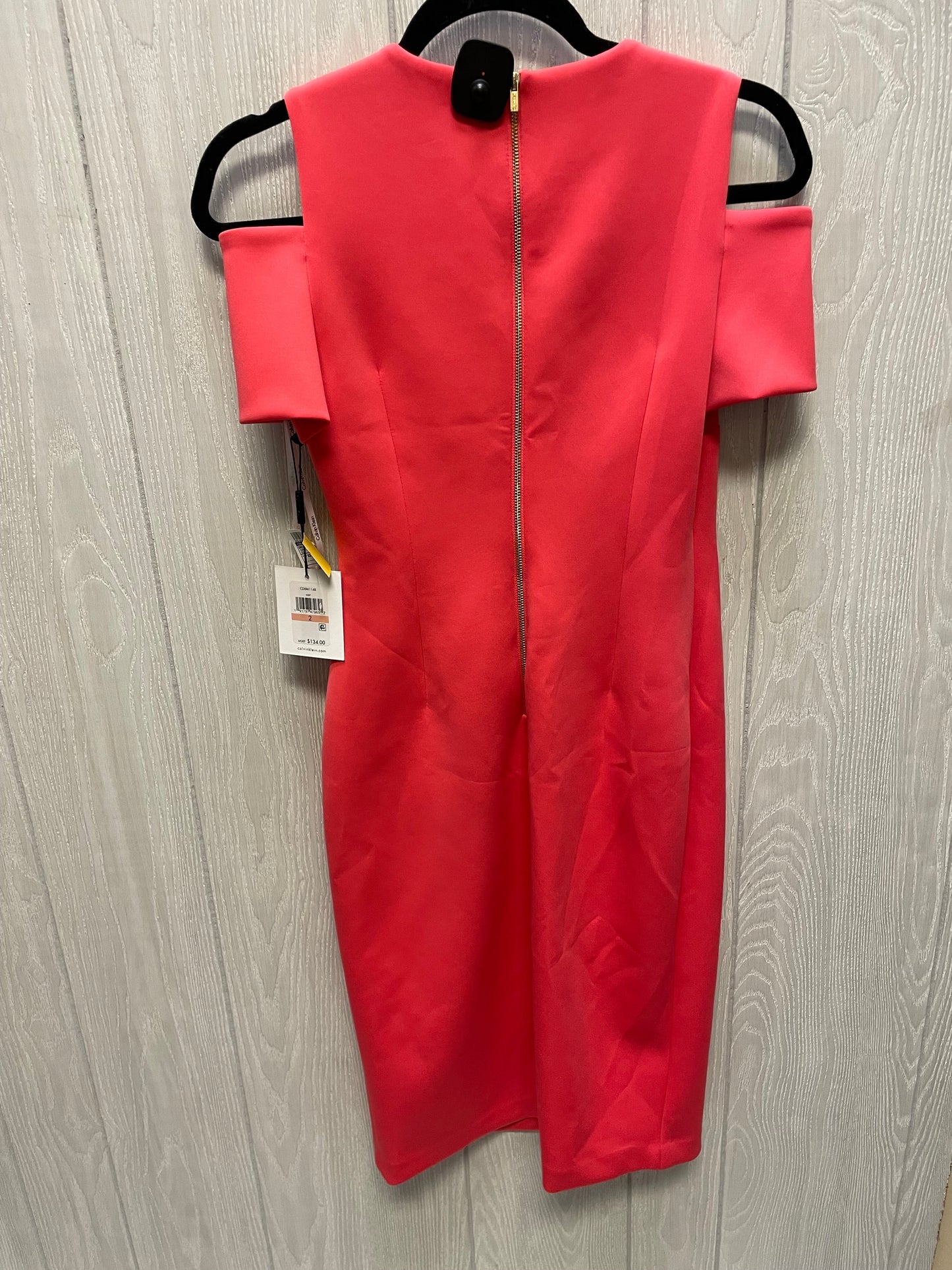 Dress Work By Calvin Klein In Coral, Size: Xs