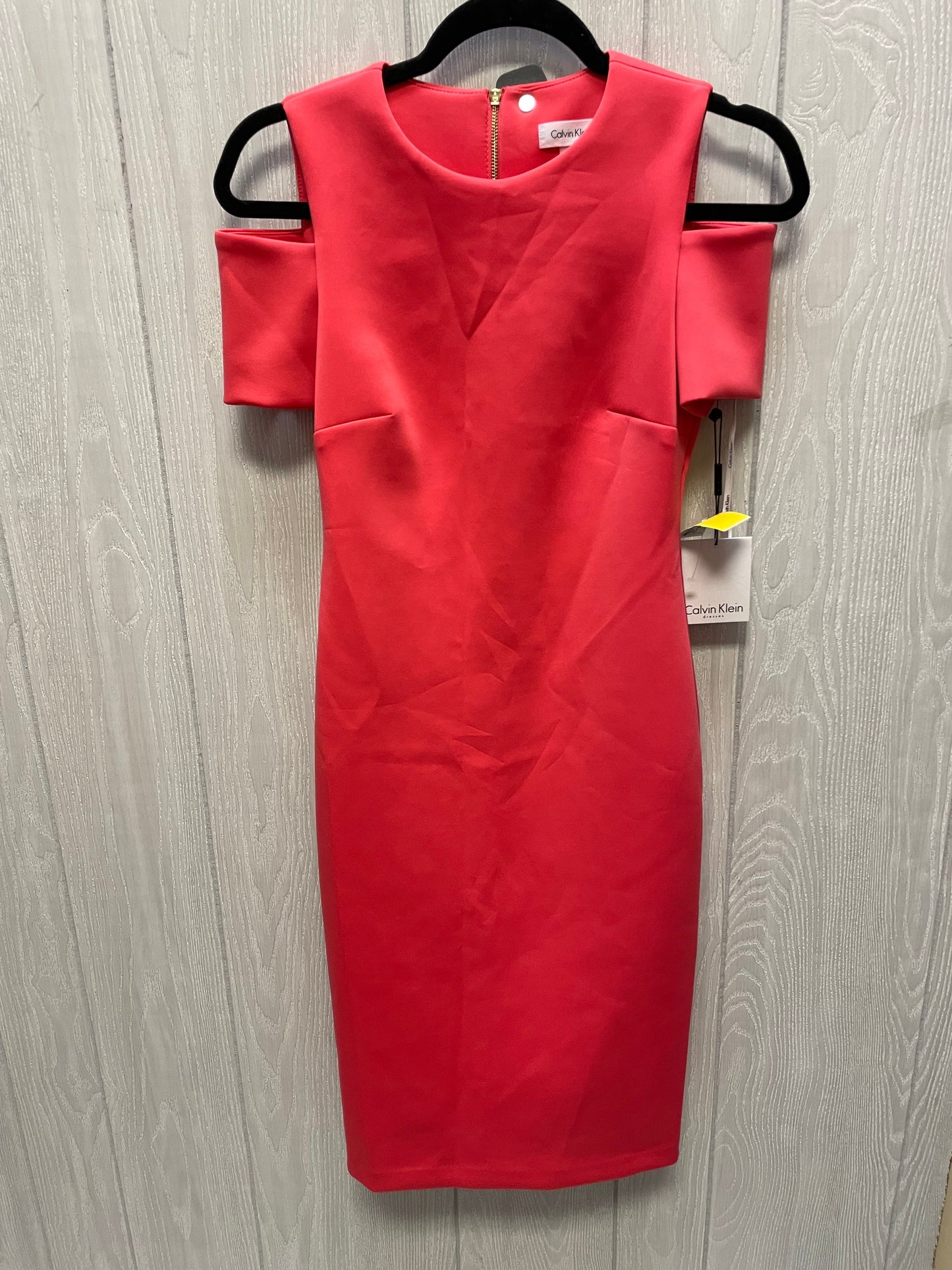 Dress Work By Calvin Klein In Coral, Size: Xs