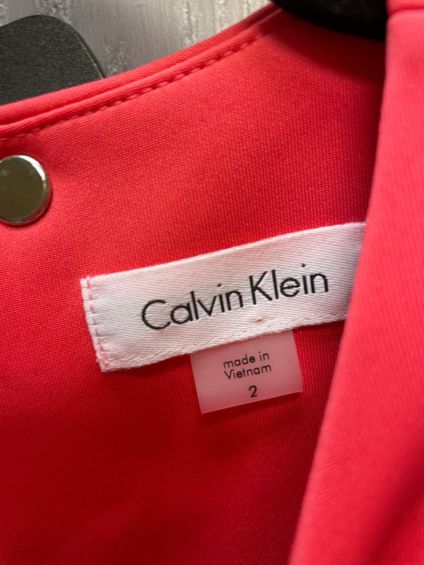 Dress Work By Calvin Klein In Coral, Size: Xs