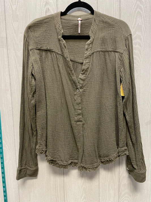 Top Long Sleeve By Free People In Green, Size: M