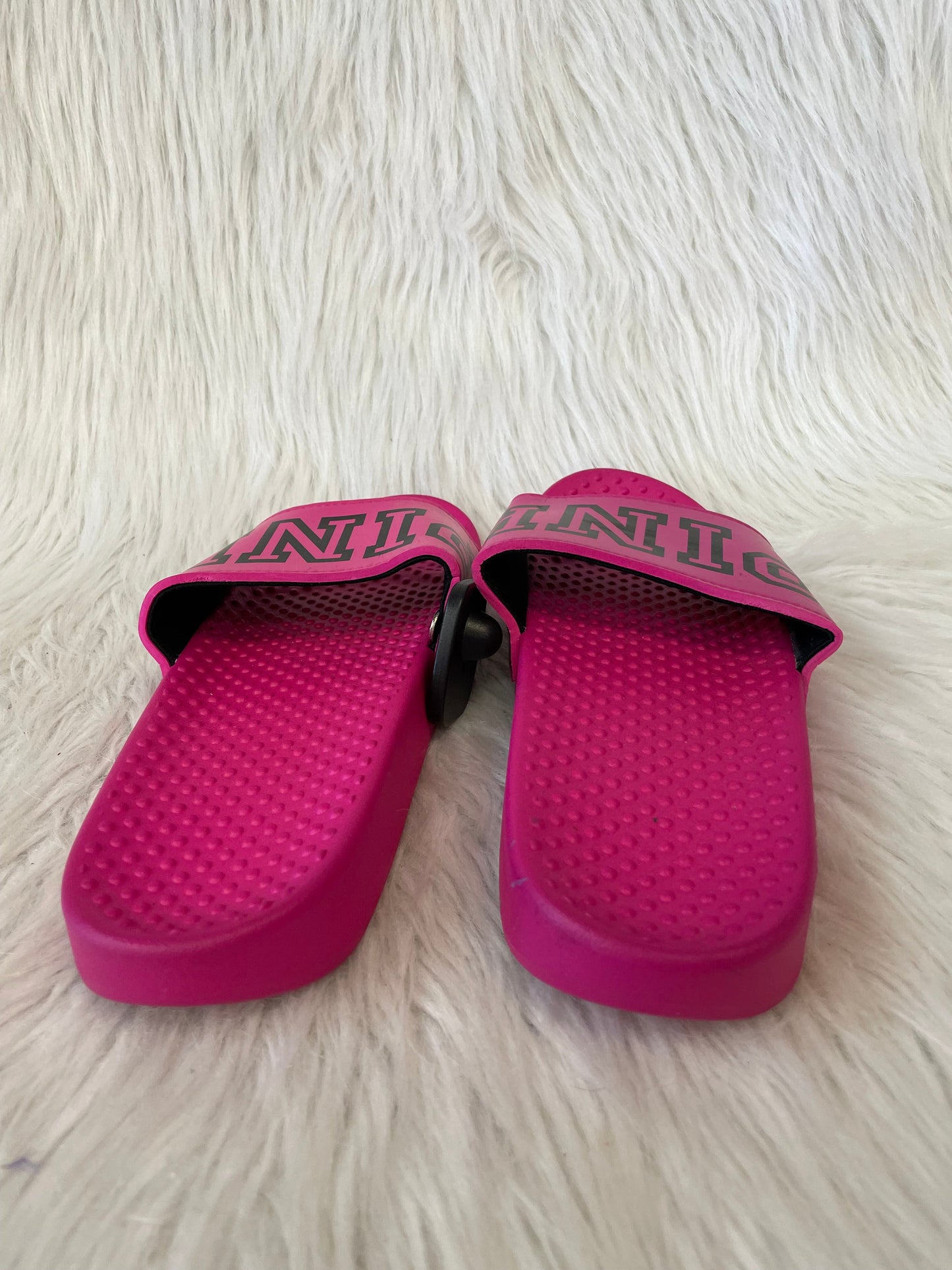 Sandals Flats By Pink In Black & Pink, Size: 7.5