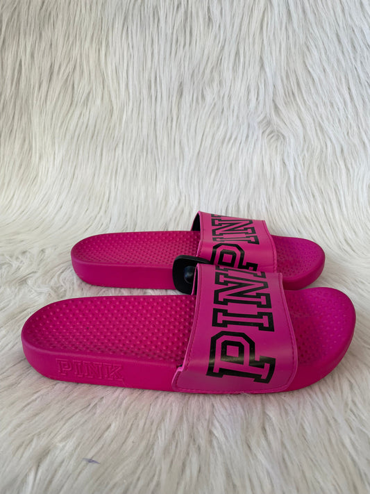 Sandals Flats By Pink In Black & Pink, Size: 7.5