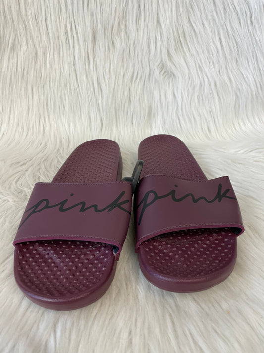 Sandals Flats By Pink In Maroon, Size: 7.5