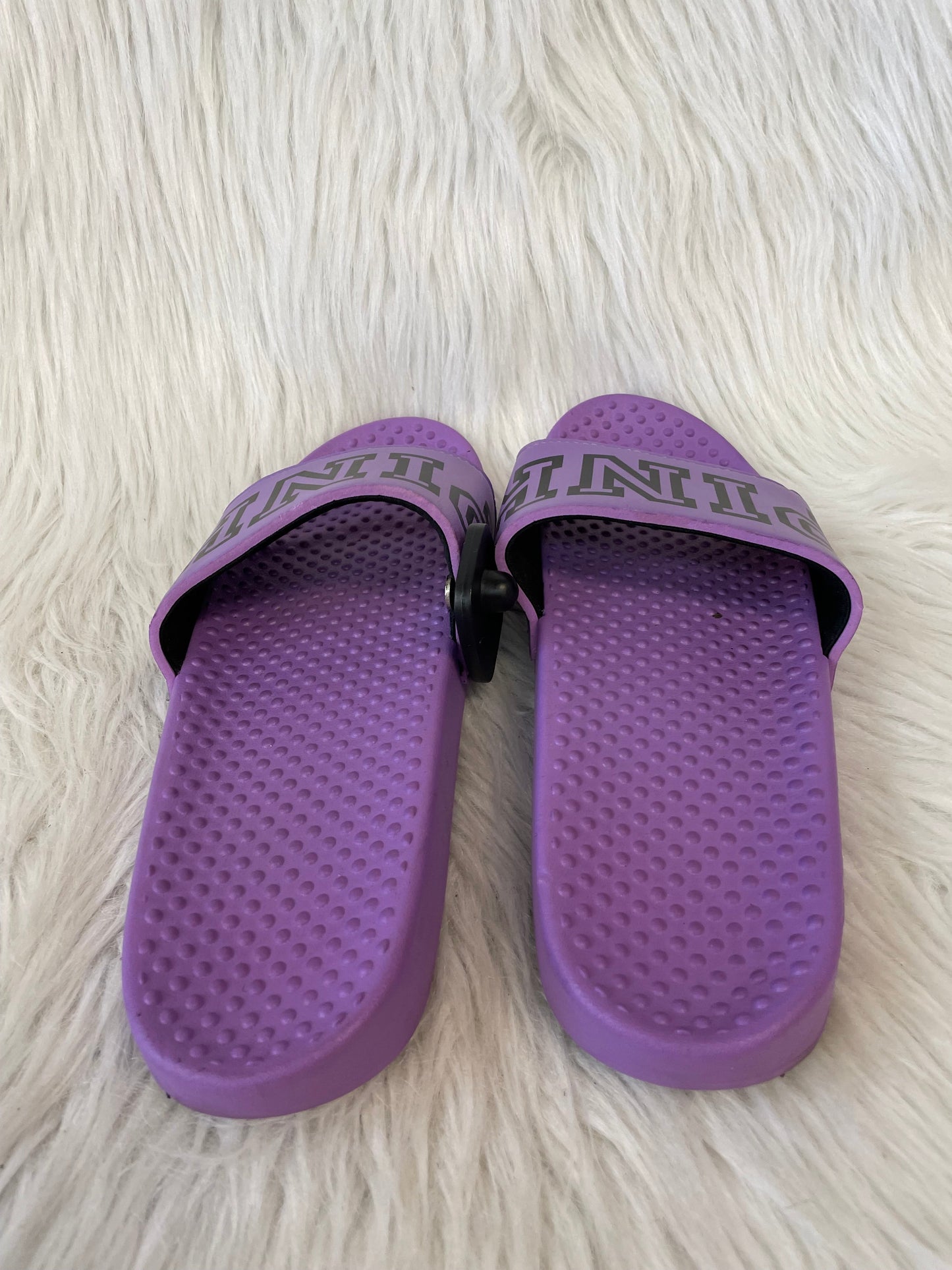 Sandals Flats By Pink In Black & Purple, Size: 7.5