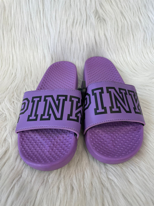 Sandals Flats By Pink In Black & Purple, Size: 7.5