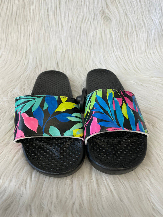 Sandals Flats By Pink In Tropical Print, Size: 7.5