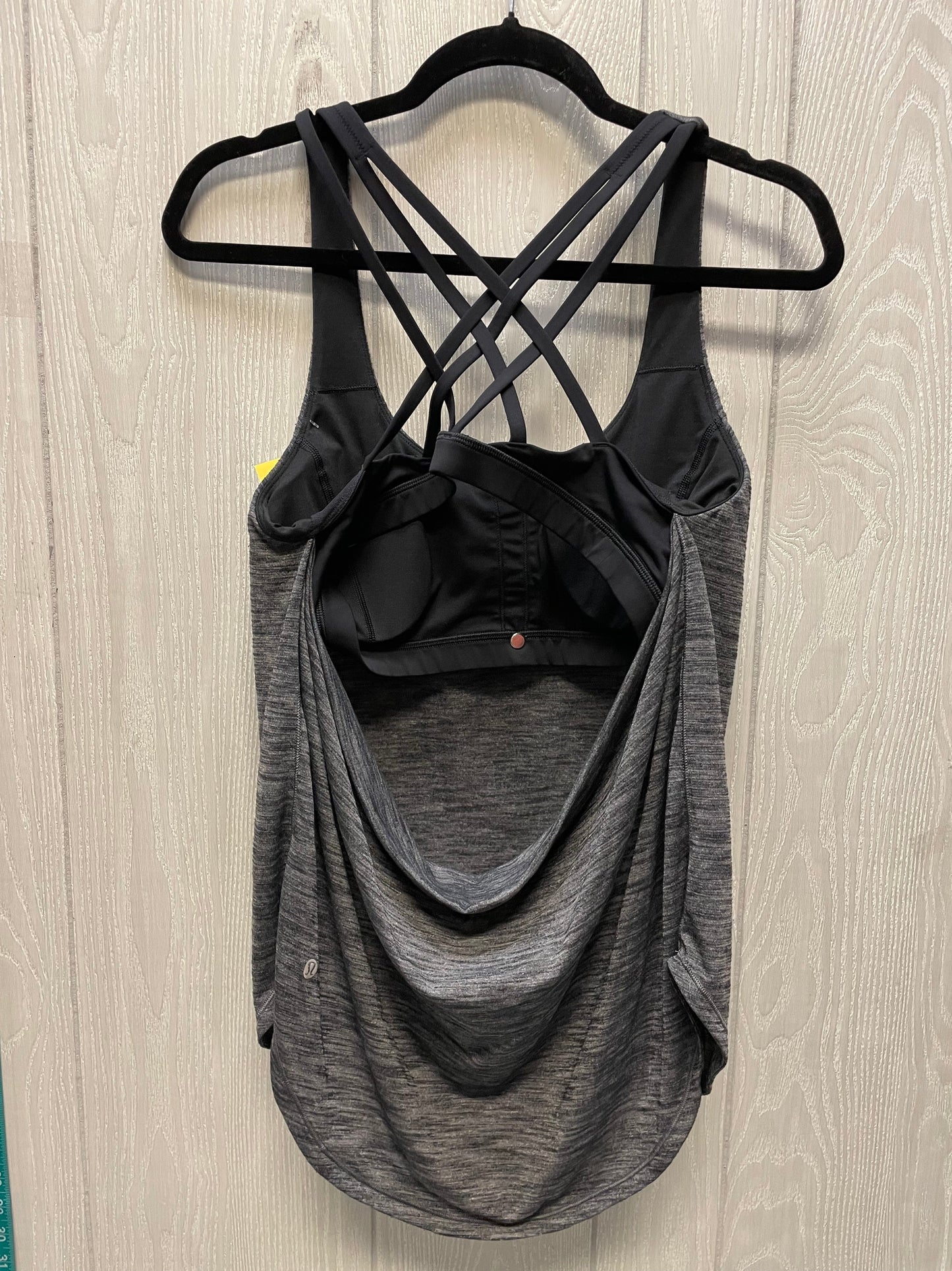 Athletic Tank Top By Lululemon In Black & Grey, Size: M