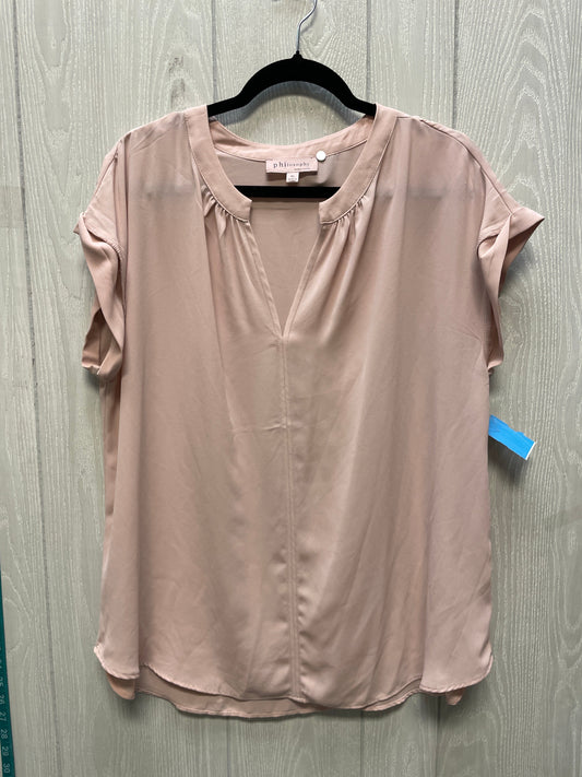 Blouse Short Sleeve By Philosophy In Pink, Size: Xl