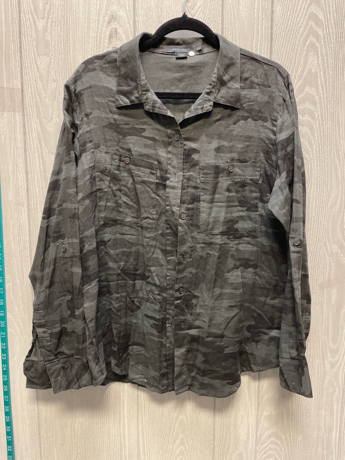 Top Long Sleeve By Sanctuary In Camouflage Print, Size: Xl