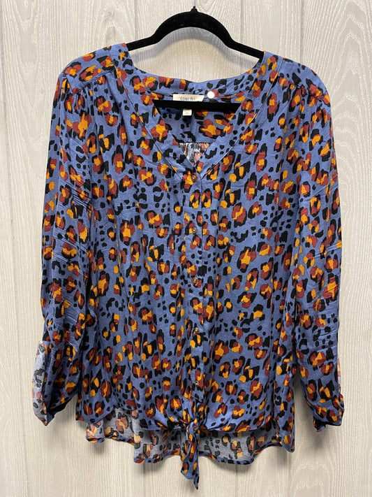 Blouse Long Sleeve By Como Blu  In Animal Print, Size: Xl