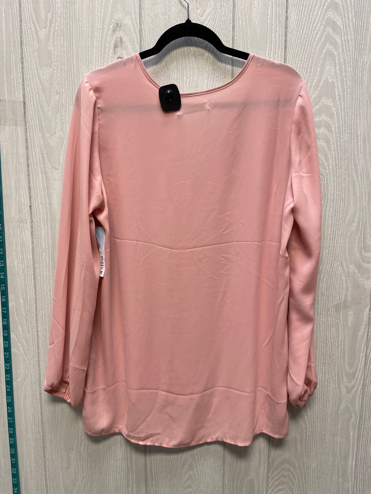 Blouse Long Sleeve By Just Fab In Pink, Size: L