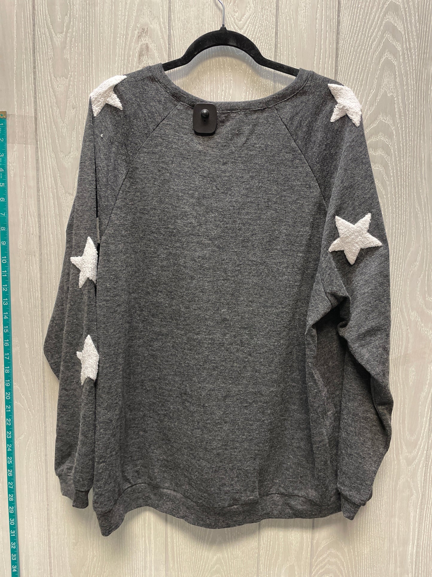 Sweater By Easel In Grey & White, Size: L