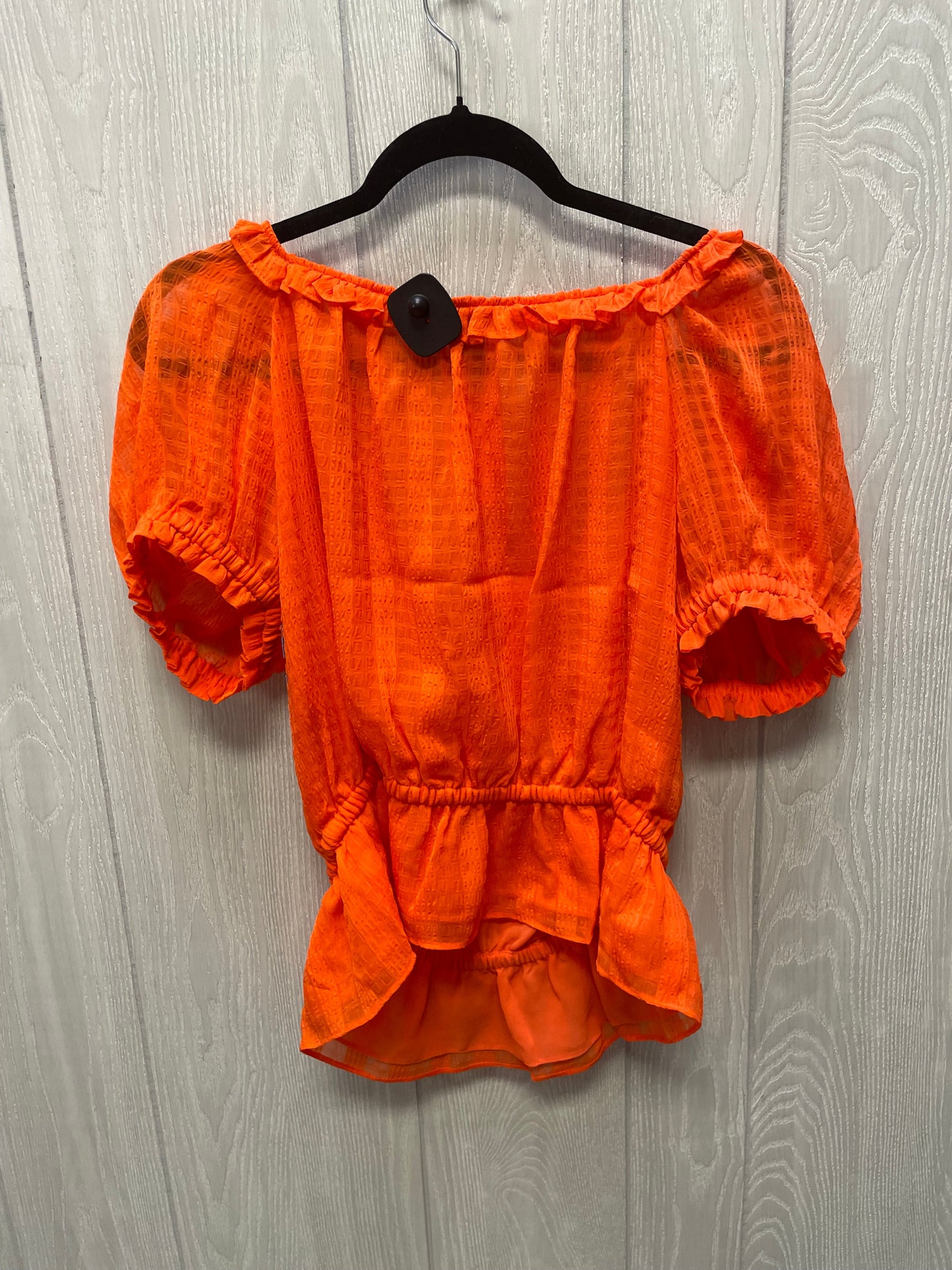 Blouse Short Sleeve By Ann Taylor In Orange, Size: M