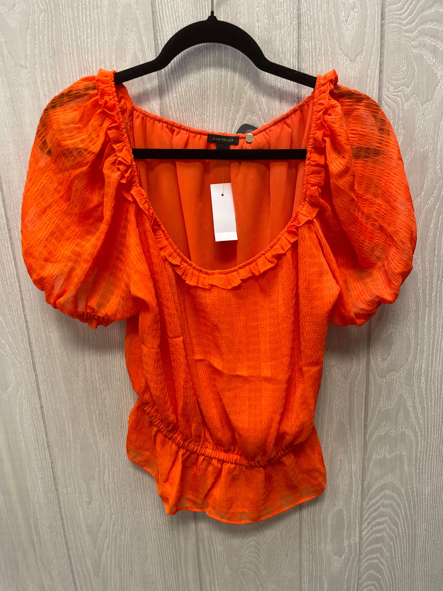 Blouse Short Sleeve By Ann Taylor In Orange, Size: M