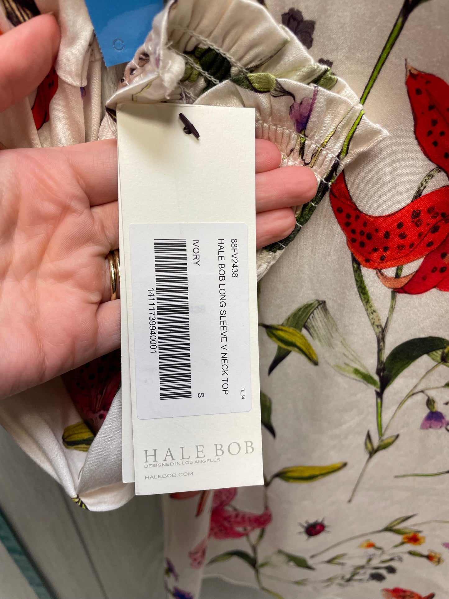 Blouse Long Sleeve By Hale Bob In Floral Print, Size: S