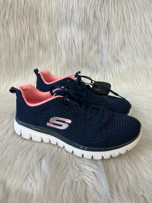 Shoes Sneakers By Skechers In Blue & Pink, Size: 9