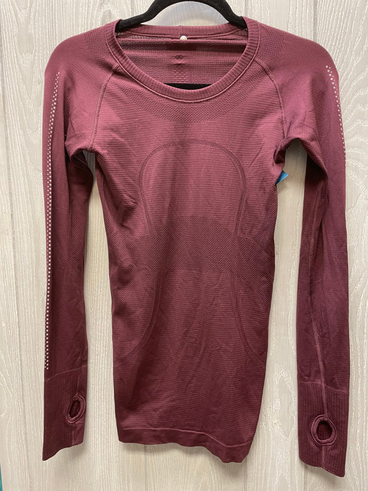 Athletic Top Long Sleeve Crewneck By Lululemon In Red, Size: 4