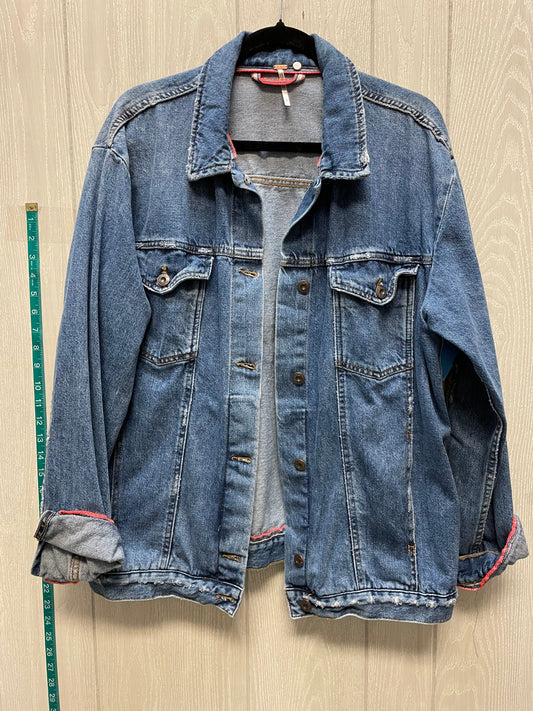 Jacket Denim By Free People In Blue Denim, Size: M