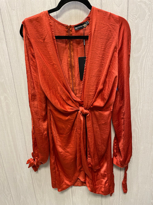 Dress Casual Short By Pretty Little Thing In Orange, Size: S