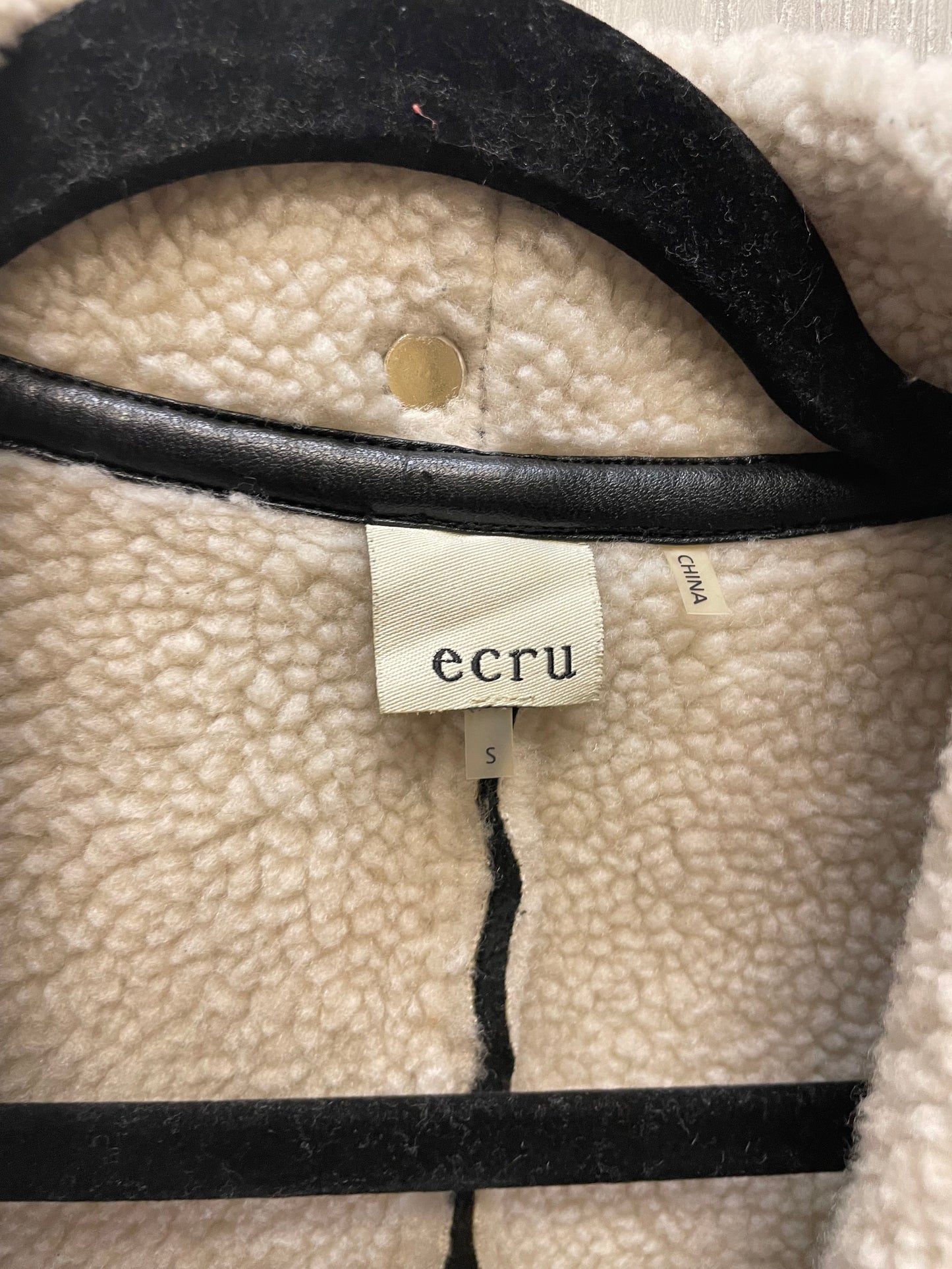 Vest Faux Fur & Sherpa By Ecru In Black & Tan, Size: S