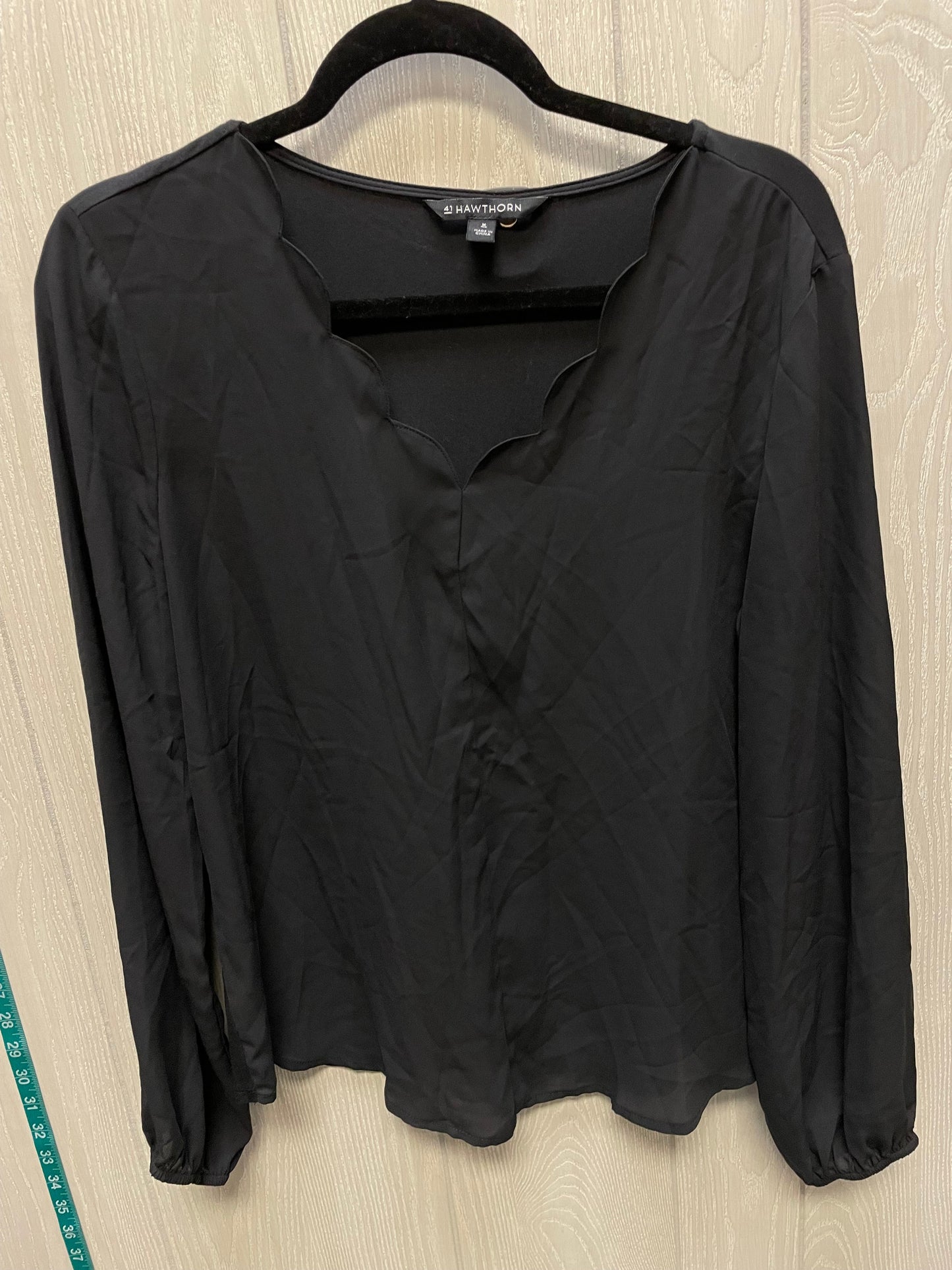 Blouse Long Sleeve By 41 Hawthorn In Black, Size: M