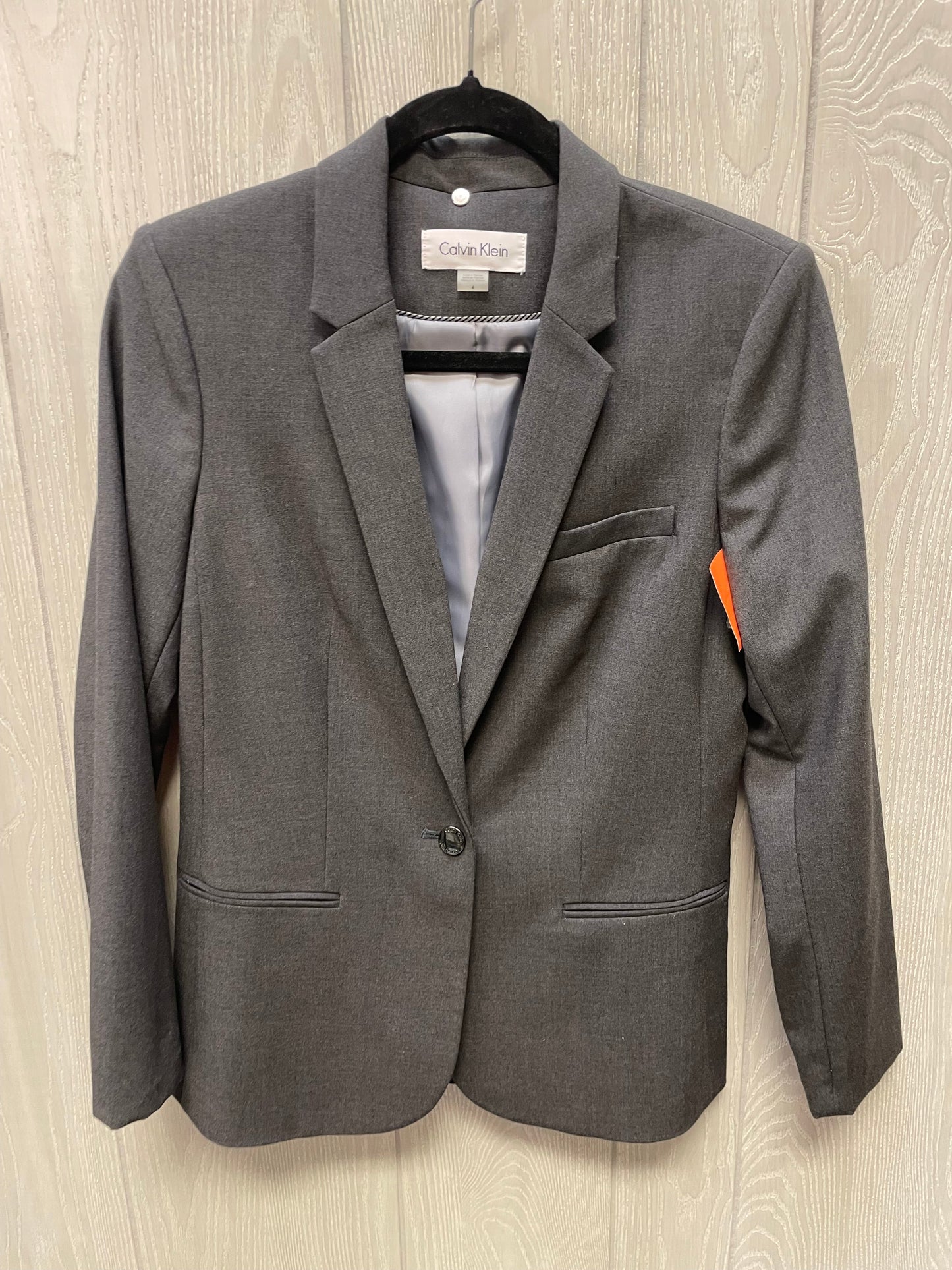 Blazer By Calvin Klein In Grey, Size: S