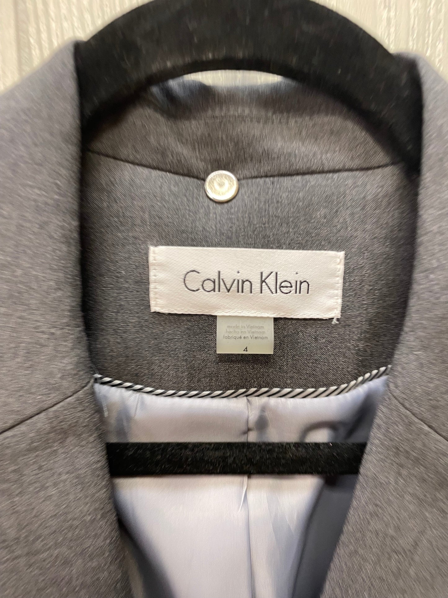 Blazer By Calvin Klein In Grey, Size: S