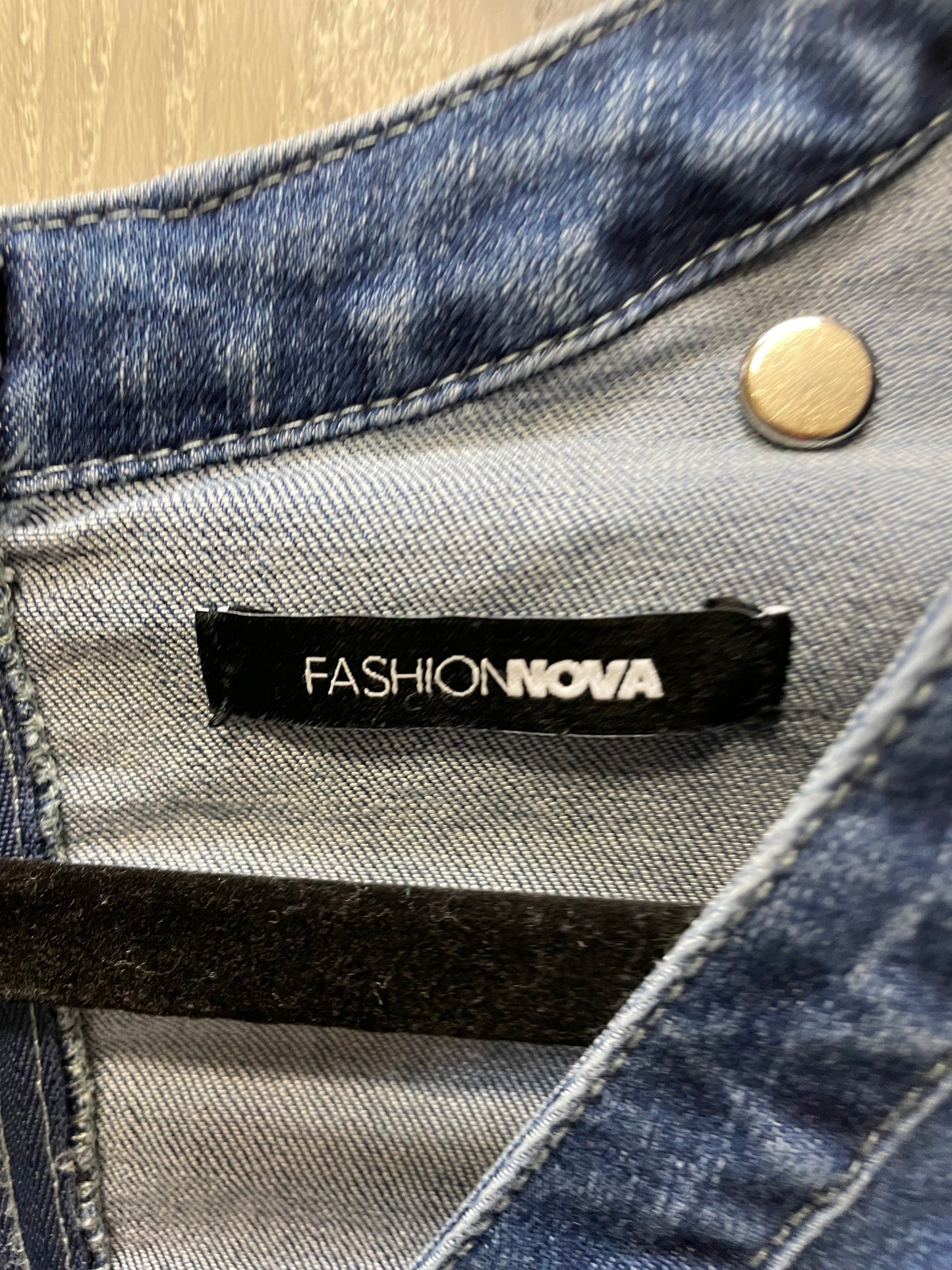 Dress Casual Short By Fashion Nova In Blue Denim, Size: M