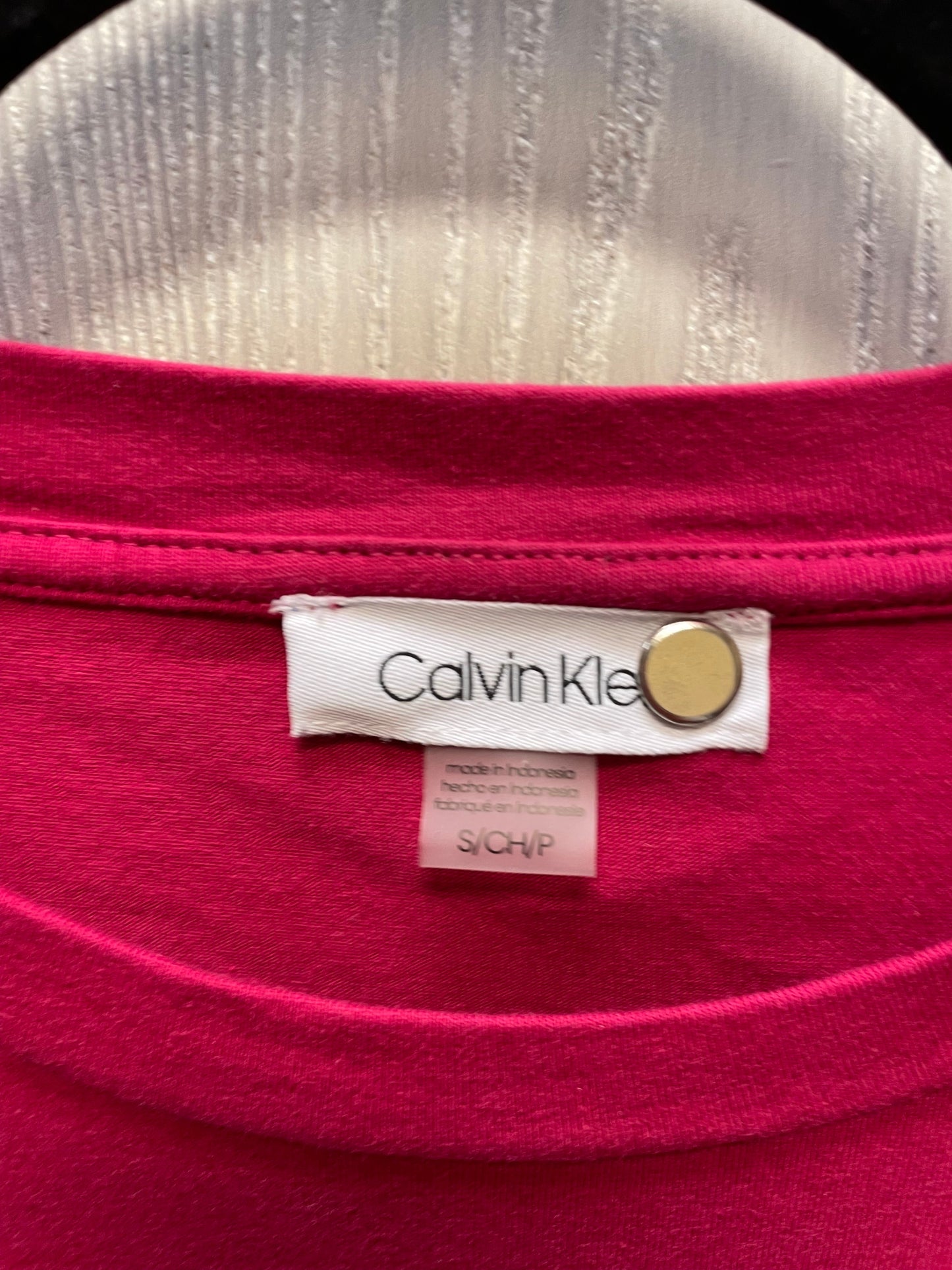 Dress Casual Short By Calvin Klein In Pink, Size: S