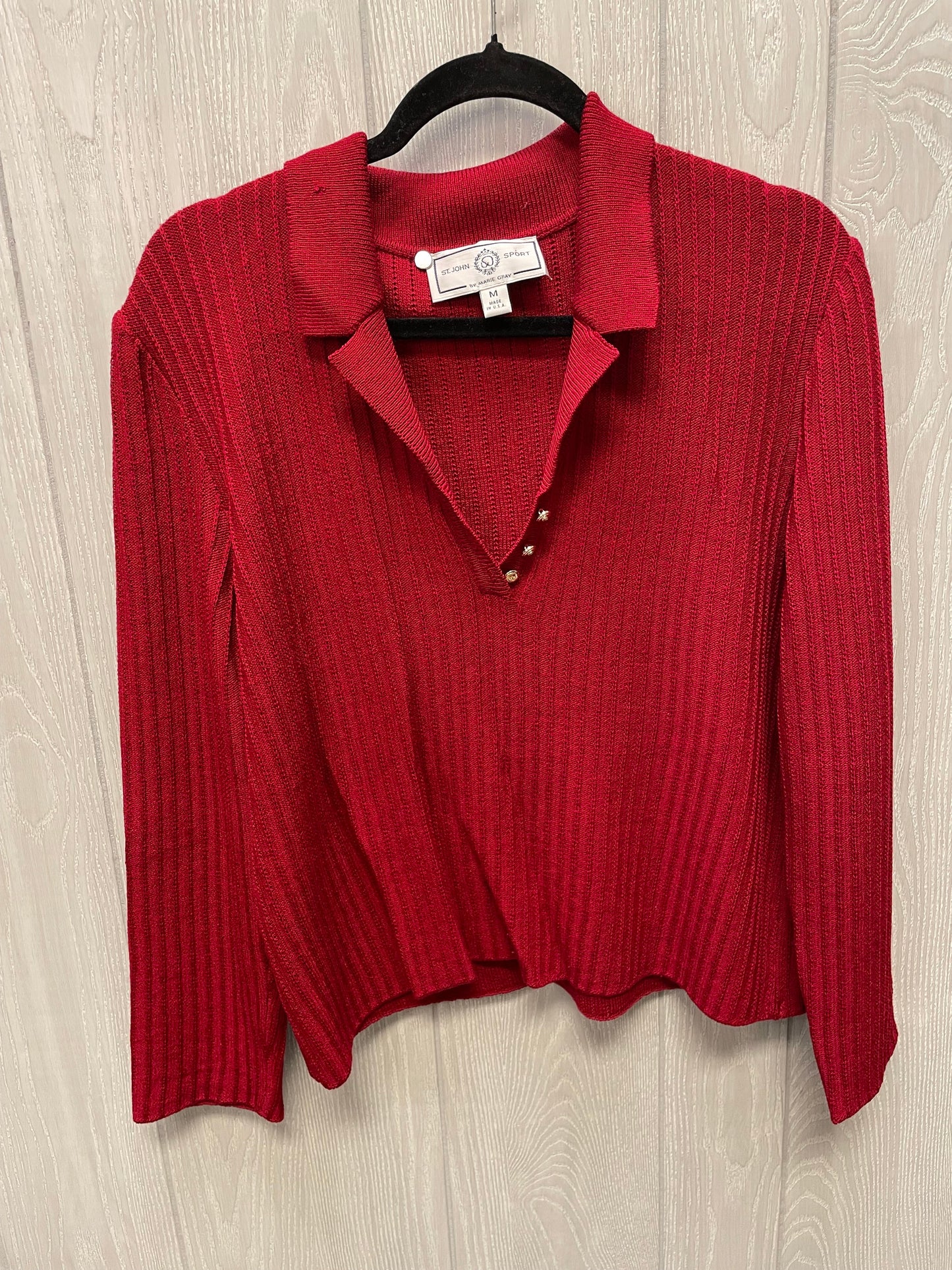 Sweater Luxury Designer By St. John In Red, Size: M