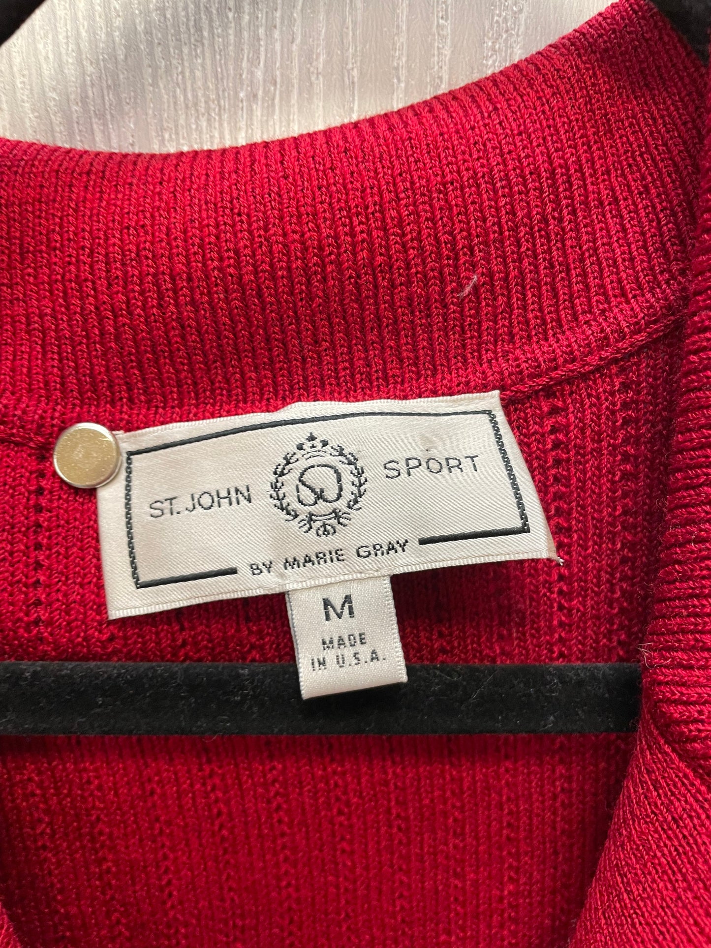 Sweater Luxury Designer By St. John In Red, Size: M