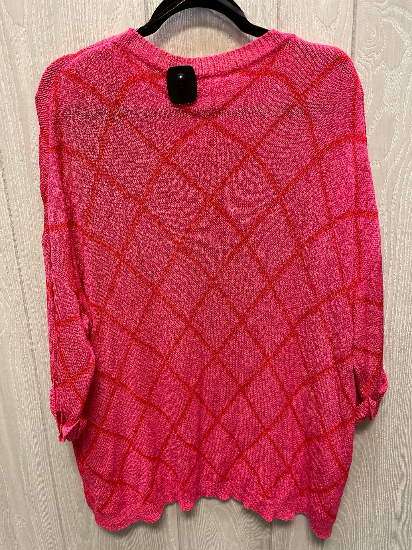 Sweater Short Sleeve By Jodifl In Pink & Red, Size: L