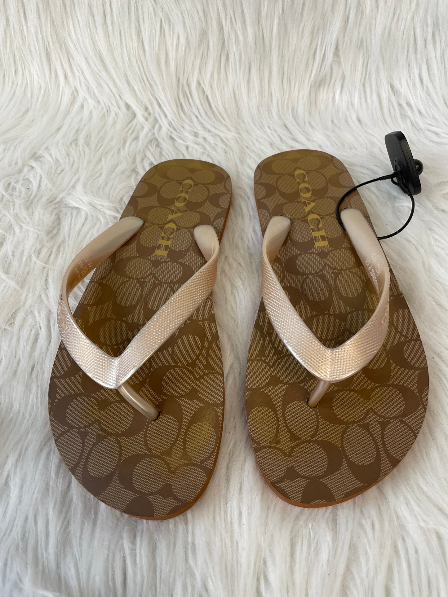 Sandals Designer By Coach In Brown & Gold, Size: 8