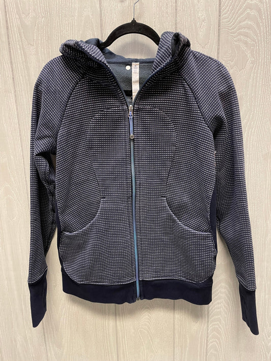 Athletic Jacket By Lululemon In Blue & White, Size: 8