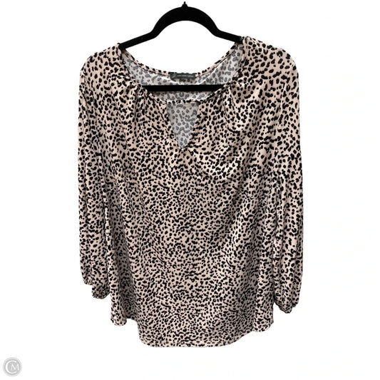 Top 3/4 Sleeve By Adrianna Papell In Animal Print, Size: 3x