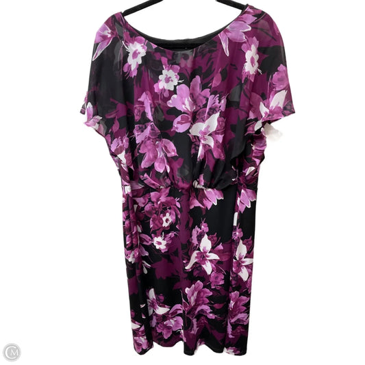 Dress Casual Short By Connected Apparel In Floral Print, Size: 3x