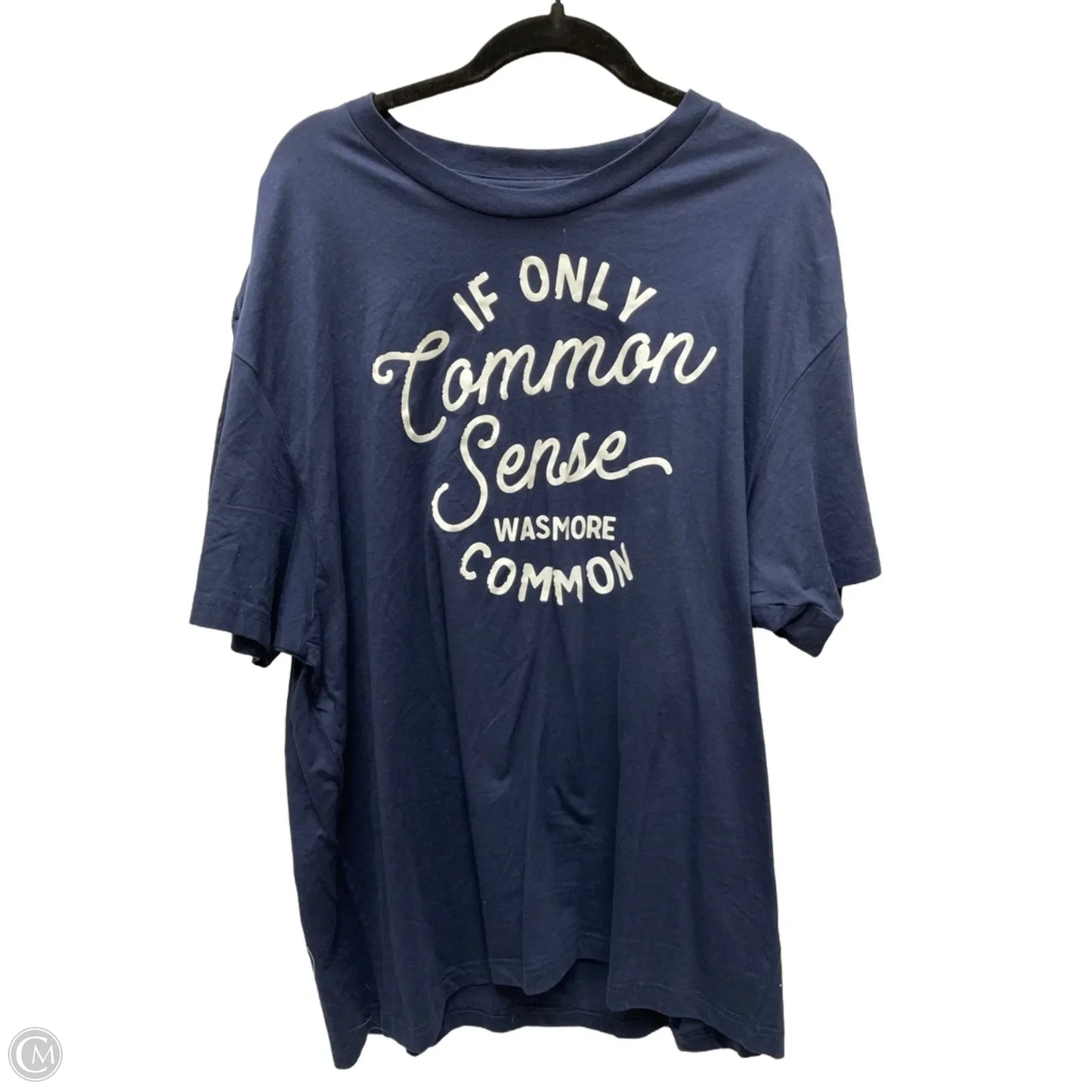 Top Short Sleeve Basic By Clothes Mentor In Navy, Size: 3x