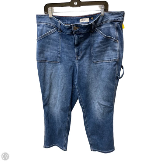 Jeans Cropped By Edgely In Blue Denim, Size: 22