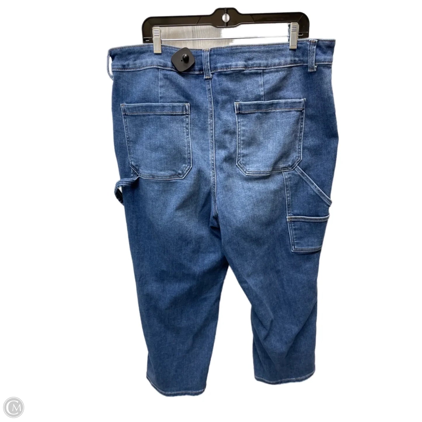 Jeans Cropped By Edgely In Blue Denim, Size: 22